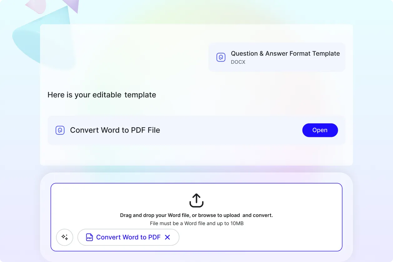 Free AI Convert Word to PDF Editor, Convert DOCX to PDF Online